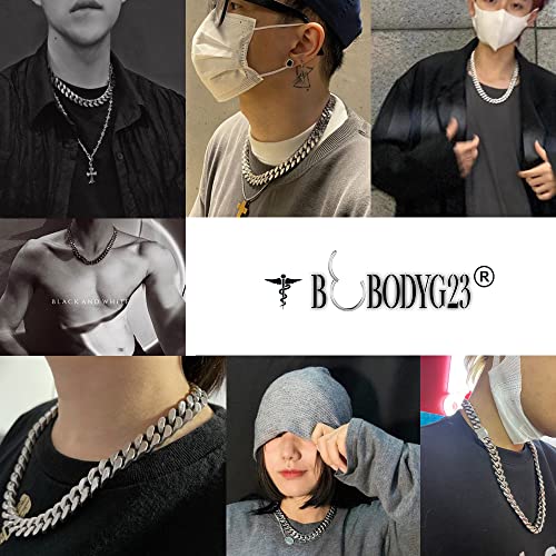 316L Stainless Steel Men Necklace Cuban Chain Links with Gift Box 6