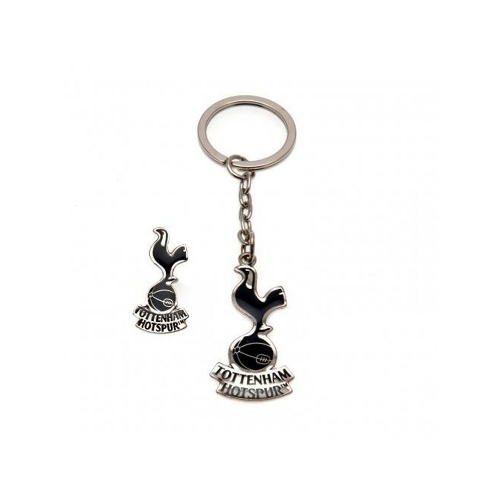 Tottenham Hotspur Silver/Blue F.c. Keyring And Badge Set
