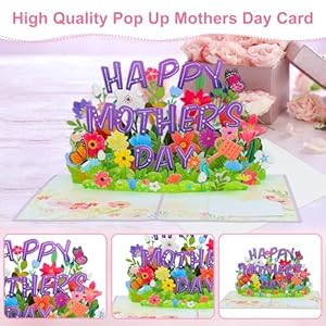 FaCraft 3D Pop Up Mothers Day Card - Happy Mothers Day Flower Pop Up Gift Greeting Card with Envelope with Blank Insert for Best Mom Women Wife Daughter Grandma FaCraft 3D Pop Up Mothers Day Card Happy Mothers Day Flower Pop Up Gift Greeting Card with Envelope with Blank Insert for Best Mom Women Wife Daughter Grandma