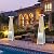 Giantex Outdoor Propane Patio Heaters, 42,000 BTU Pyramid Style Gas Porch and Deck Heater w/Dancing Flame, Quartz Glass Tube in Hammered Freestanding, Electronic Ignition System Stainless Steel
