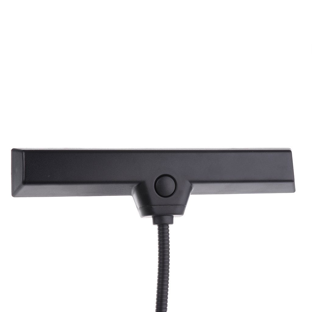 Set di 2 luci pieghevoli per leggio, luce per spartiti musicali, luce da lettura a clip, colore nero