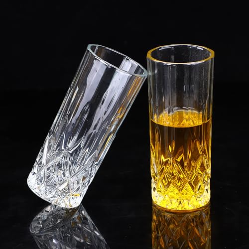 Set de 4 vasos de vidrio transparente diseño floral miniatura 5