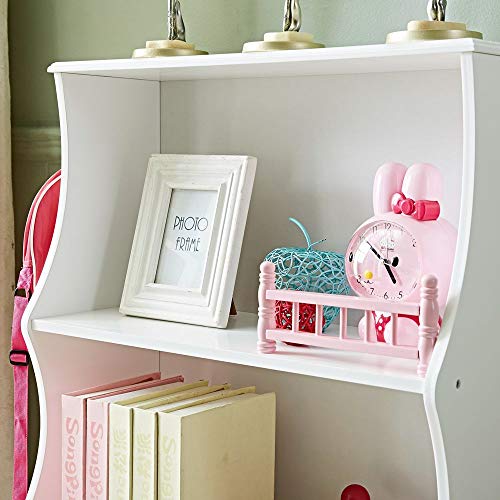 Children Bookcase With Drawers Storage Cabinet For Kids Storage Bookshelf Wooden Book Display Cabinet Organizer For Bedroom Nursery Pink #TOP3