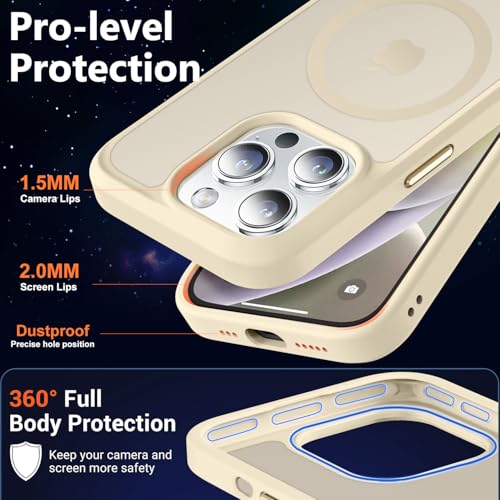 Image of MOCCA Magnetic Shockproof for iPhone 14 Pro Case,Light Gold