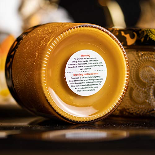 Art Secret FLORAL 10 Oz Embossed Glass Candle Container thumb #2