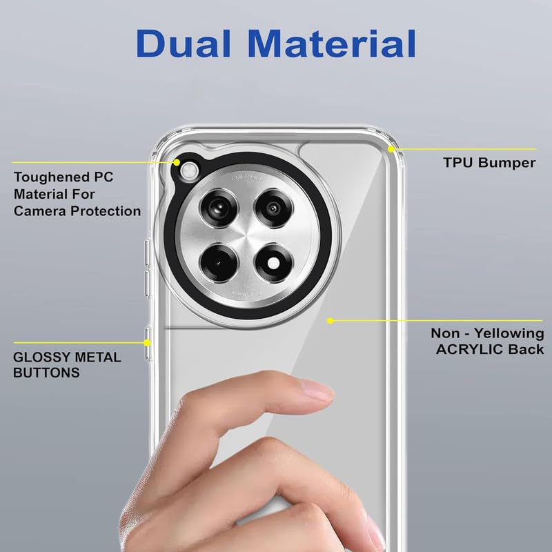 Image of Case Creation Brand -Plastic Mobile Cover For Oneplus 12R (Soft & Flexible Back Case),Transparent