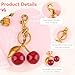 TINKRSTUFF Cherry Bag Charms Glitter Cherry Purse Charms Gold Cute Keychains for Handbag, Metal Resin Keychain Purse Accessories Gifts for Women