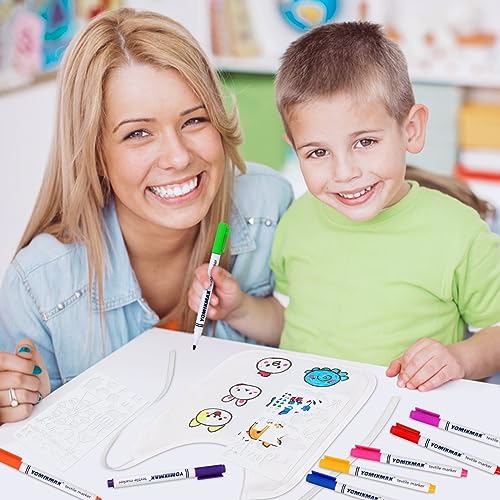 LWMTT 12 Stück Lätzchen zum Bemalen,Wasserdicht Halstuch Sabberlätzchen Baby,mit 12 Textilstifte Waschmaschinenfest und 3 Schablonen,Wasserdicht Halstuch Sabberlätzchen Baby für Junge Mädchen