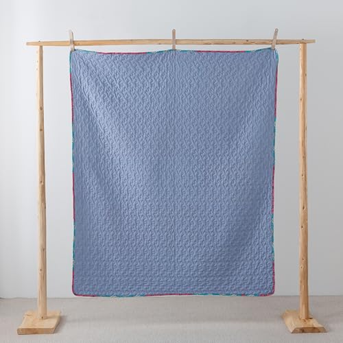 SLPR All is Bright 50" x 60" Quilted Throw Blanket, Summer Lightweight Throw Quilt with Colorful Patchwork Design for Couch and Bed, Bohemian Vintage-Inspired Lap Quilt