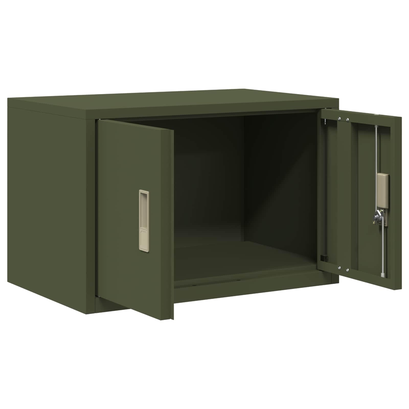 vidaXL Armoire de Rangement Vert Olive 60 x 40 x 40 cm Acier, Armoire de Bureau Moderne, en Acier rectangulaire, fermant à clé, Espace généreux, Meuble Industriel, Solution Robuste