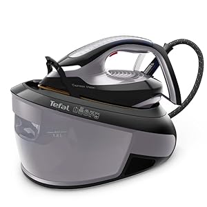 Tefal, Express Vision, Steam Generator Iron, 1.8L water tank, 7 Bar, 130 g/min continuous steam & 500 g/min steam boost, 2 min heat-up, Black and Grey, SV8153G0