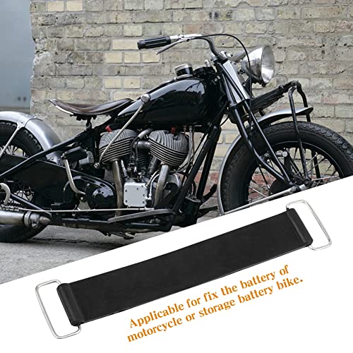 Batterie-Gummiband, elastische Riemen, fester Halter, Gummi, elastische Bandage, Batteriegurt, 17,5 x 2,5 cm, für die meisten Motorräder, Schwarz , Free Size