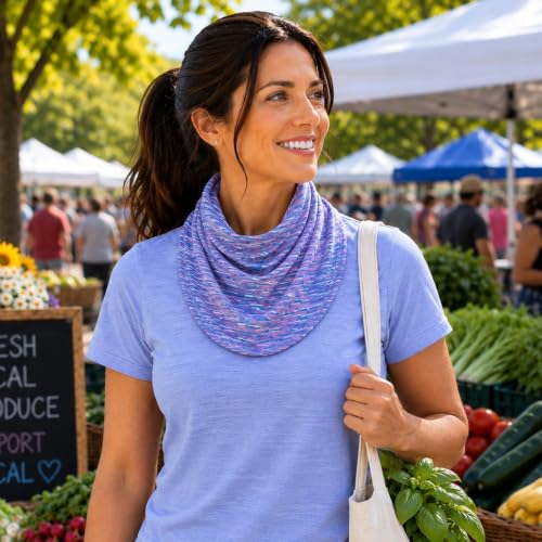 Image of BANDI UPF 50+ Sun Protective Wrap - Reversible Neck Gaiter, Lightweight Scarf with UV Protection for Travel, Made in USA