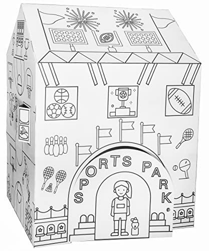 ColorJo “My Favorite Sports Park” Color Your Own Playhouse - Embrace The Fun of Energetic Sports Game and Group Team Play, Best Kids Art & Craft for Holiday Season, Perfect Coloring Toy 3+