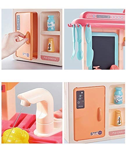 Image of LONGMIRE Kitchen Set for Kids, Big Kitchen Playset with Sound & Light and Cooking Stove, 42 Pcs Toy Kitchen Accessories with Running Water, Pretend Play Cooking Set for Girls Boys Ages 3+