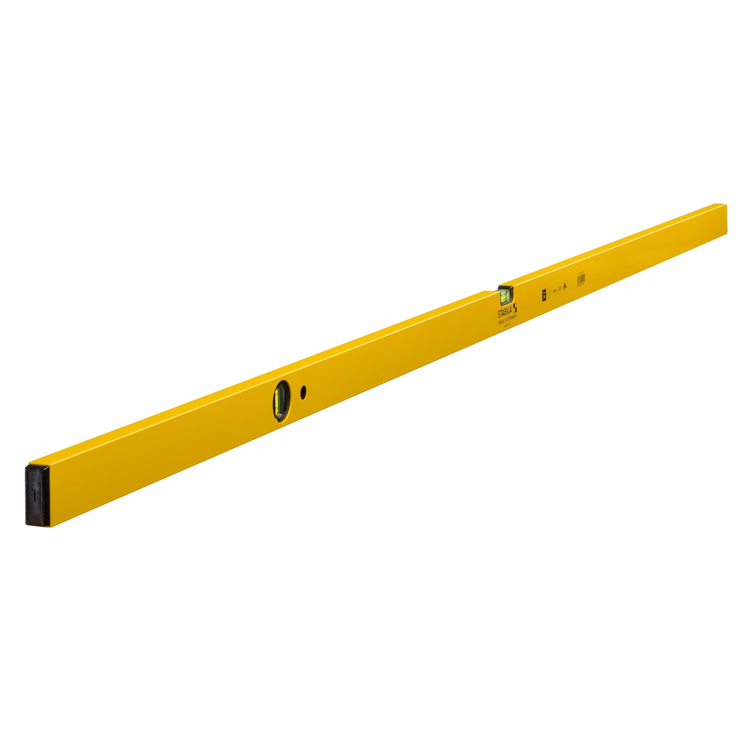 STABILA Wasserwaage Type 70, 200 cm, leichtes Alu-Profil, 1 Horizontal-Libelle, 1 Vertikal-Libelle, Made in Germany