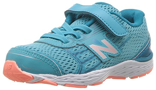 New Balance Kid's 680 V5 Running Shoe, Ozone Blue/Fiji, 2 X-Wide Infant