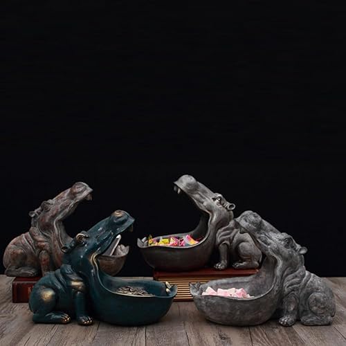 Miniatura 3 de Hipopótamo - Cuenco para llaves para mesa de entrada, bandeja decorativa única para decoración del hogar, bandeja decorativa para llaves, plato de