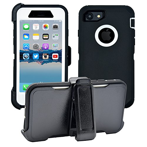 AlphaCell Cover Compatible with iPhone SE 2020 (2nd gen) / 8/7 (NOT Plus) | 2-in-1 Screen Protector & Holster Case Full Body Protection with Carrying Belt Clip | Protective Drop-Proof Shock-Proof