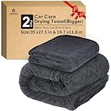 Microfiber Towels For Cars 2-Pack Car Drying Towel 1300 Gsm Ultra-Large Soft Microfiber 35' x 27.5' & 19.7' x 11.8' Towels Are Great For Car And Home Cleanups No Streaks, Scratches Or Water Spots