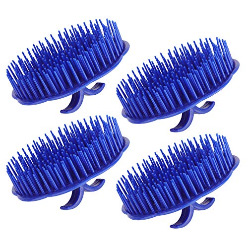 Segbeauty Cepillo de palma para el cabello, 4 piezas masajeador de cuero cabelludo, cepillos para champú, peine de barba para hombres, depurador de cuero cabelludo para cabello, salón