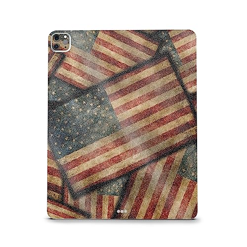 Image of MightySkins Carbon Fiber Skin Compatible with Apple iPad Pro 12.9 inch M2 6th Gen (2022) Full Wrap Kit - Vintage American | Protective Durable Textured Carbon Fiber Finish | Easy to Apply Made in The USA