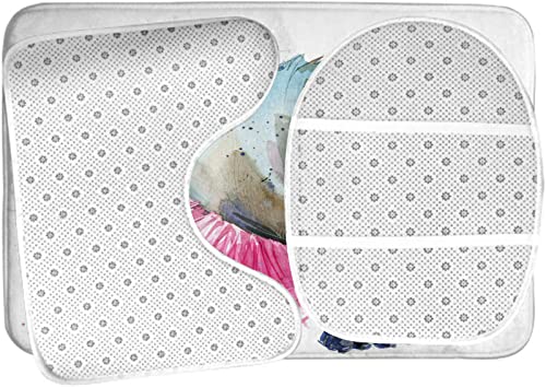 Badezimmerteppich-Set, 3-teilig, süßes Baby-Nilpferd, waschbare Badeteppiche, rutschfest, mit Stützpolster, Konturteppich und Toilettendeckelbezug – Bild 6