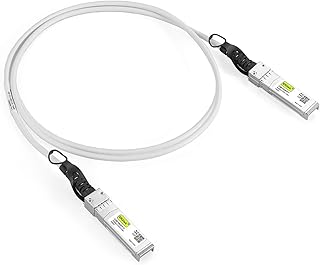 [White] Colored 10G SFP+ DAC Cable - Twinax SFP Cable for Cisco SFP-H10GB-CU0.5M, Ubiquiti UniFi, D-Link, Supermicro, Netgear, Mikrotik, Fortinet,0.5-Meter(1.65ft)