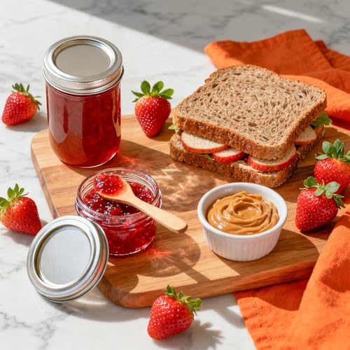 Image of ComSaf Mini Mason Jars Bulk 4oz 16PCS, Regular Mouth Mason Jar with Lids and Seal Bands, Small Glass Canning Jar for Spice, Jam, Honey, Jelly, Dessert, Shower Wedding Favors, DIY Candles Decor