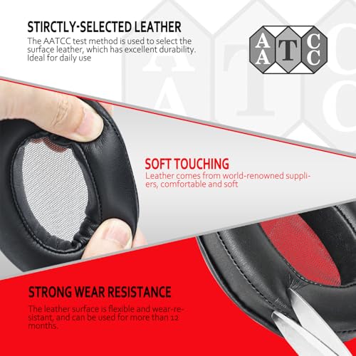 Sony MDR1A Earpads – Compatible con auriculares Sony MDR MV1 y Sony MDR-1A / MDR-1ADAC, almohadillas de repuesto de cuero proteico suave – Negro miniatura 5
