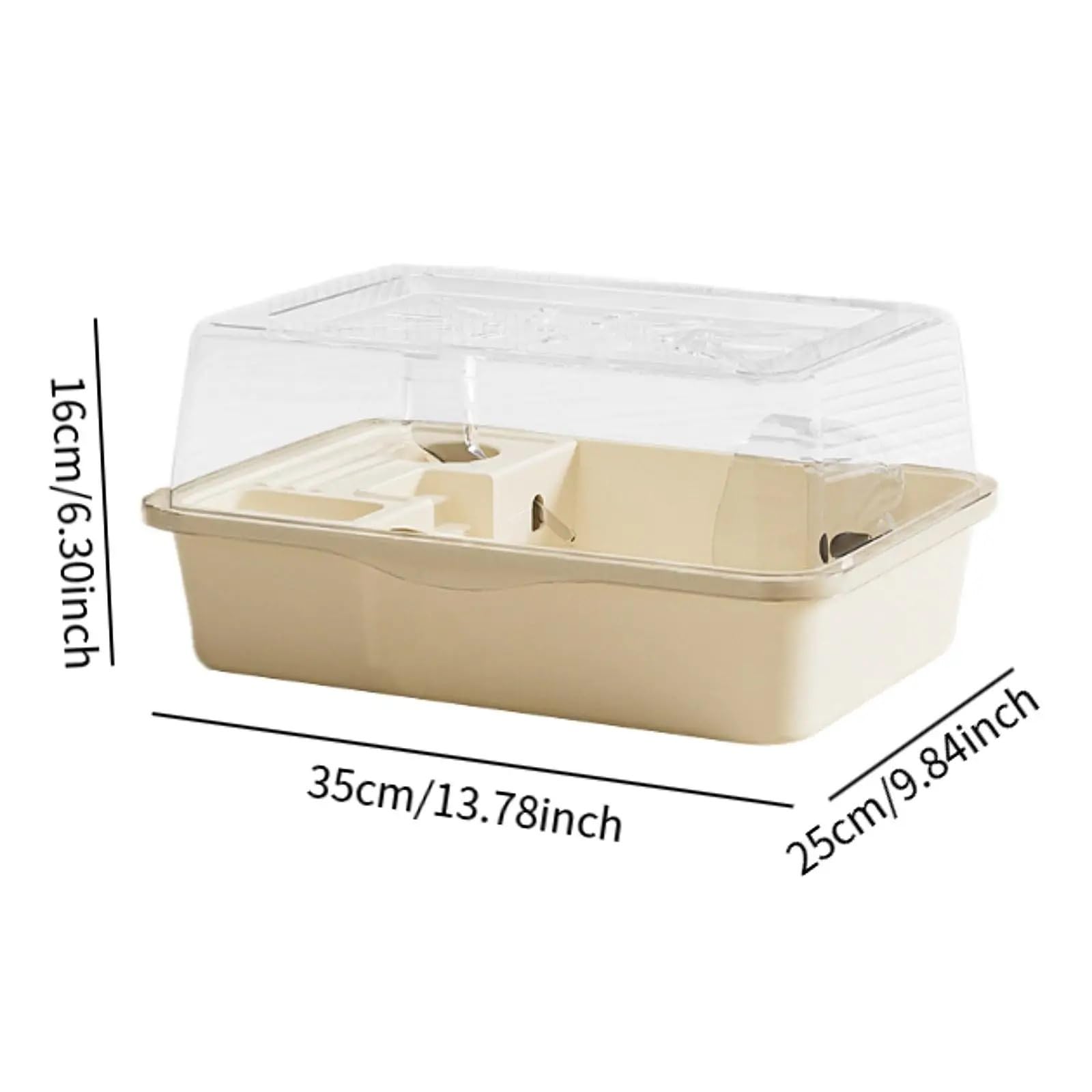 Hamsterkäfig Großer Hamsterkäfig, transparenter Hamster-Lebensraum for Hasen, Kleintiere, Meerschweinchen, mit Wasserflasche, zu öffnende Oberseite