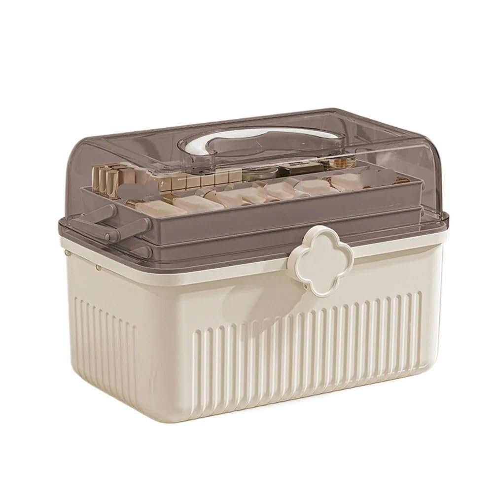 Organizador De Maquillaje Organizador de Maquillaje Gran Capacidad, Caja Almacenamiento, Organizador cosméticos(3 Layers White L)