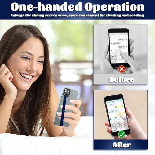 Image of Mizi [3 Pack] C-Shaped Clip Finger Phone Grip, Silicone Mobile Strap for Phone Case with Clip as Phone Loop Holder for iPhone & Android Phones - ‎(Black /Blue /Pink)(Small)