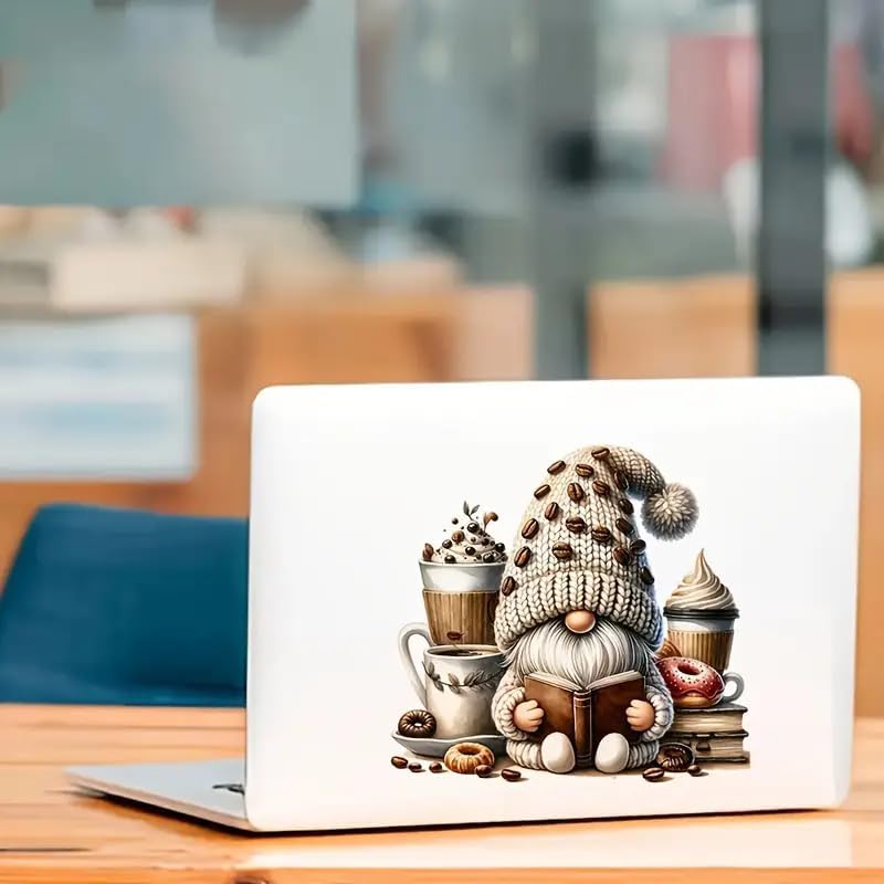 Gnome Coffee and Ice Cream Book PVC Vinyl Car Decals Stickers Waterproof Self-Adhesive Decals for Cars, Laptops, Trucks, Motorcycles Wall Window Luggage Scratch Cover Door Decor Sticker - Image 7