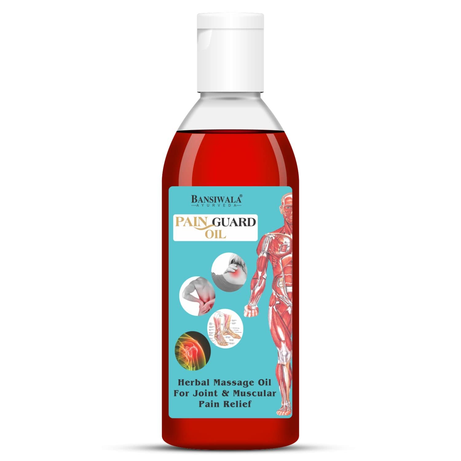 Bansiwala Khadi Ayurvedic Joint Pain Relief Oil & Crepe Bandage|Body Cramps,Sprains Pain Guard Oil,Back Knee Muscle & Stiffness Pain Relief Massage Oil Kit - 200 ML