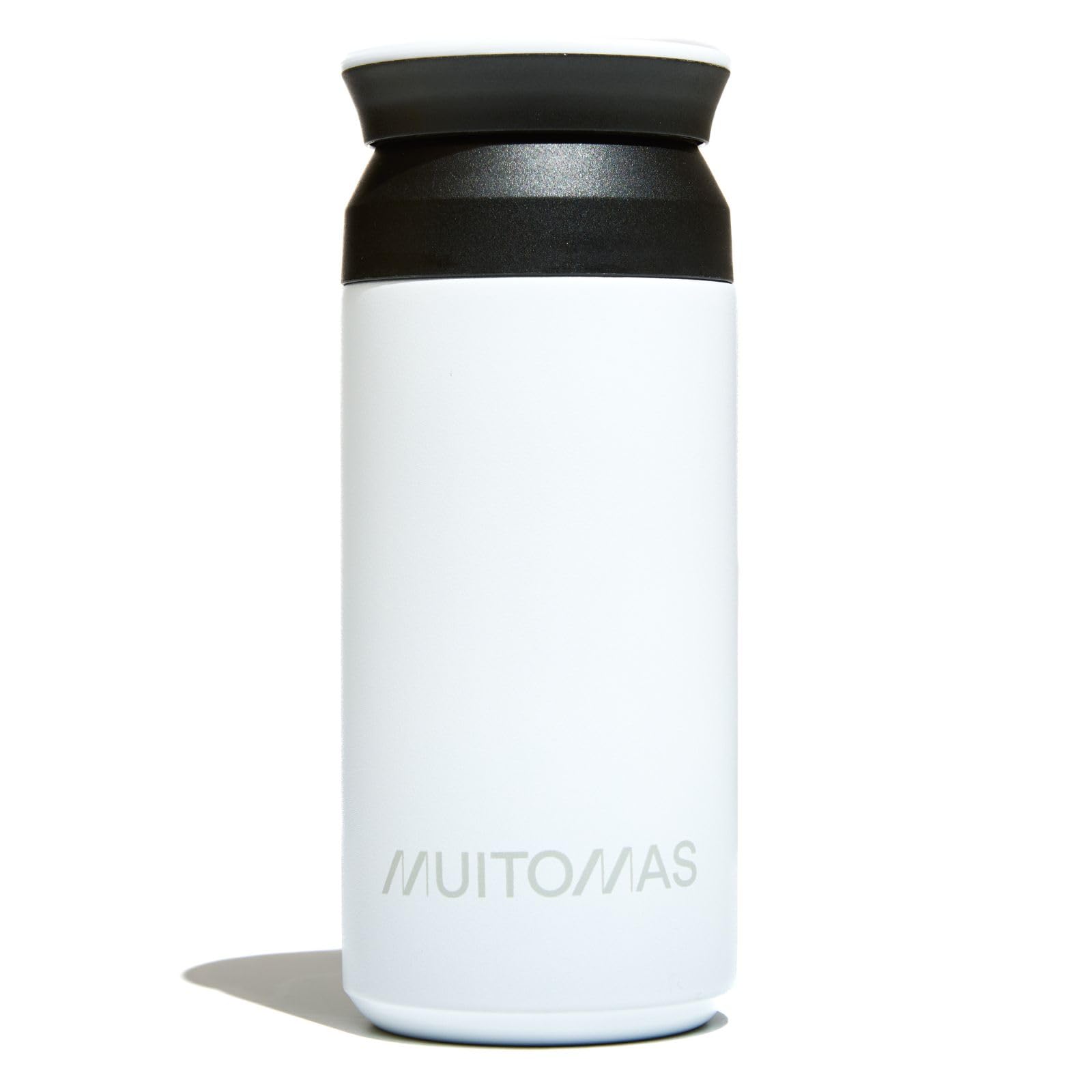 Muitomas Thermal Water Bottle 350 ml, Lightweight and Portable in Steel, Elegant Design with Airtight Closure, White