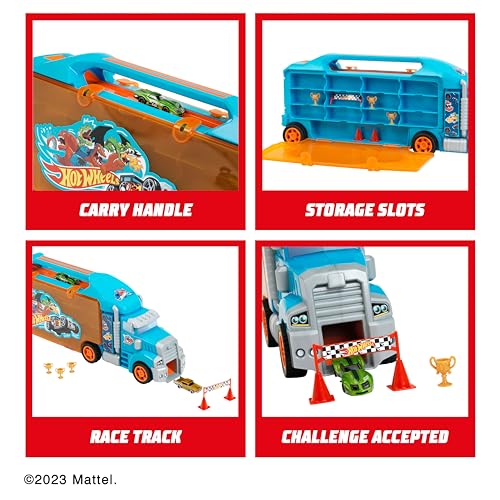 Grand camion de transport de véhicules miniatures KLEIN 2474 Hot Wheels avec accessoires Dès - vue 4