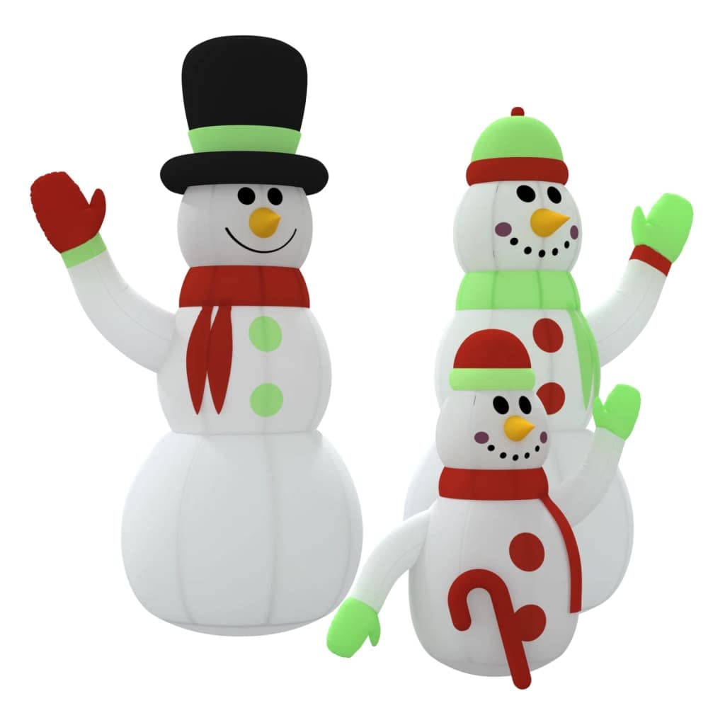 Famiglia Pupazzi di Neve Gonfiabili con LED 360 cm,Casa e Giardino,Arredo,Decorazioni Natalizie,Luci di Natale,5.23 kg -345384