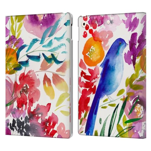 Étui portefeuille cuir iPad 10.2 antichoc housse de protection fleurie Apple 2019 2021