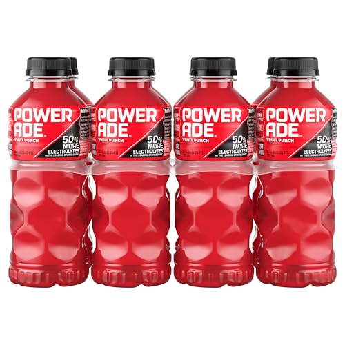 Powerade Fruit Punch, Electrolyte Enhanced Sports Drink, 20 Fl Oz Bottles, 8 Pack