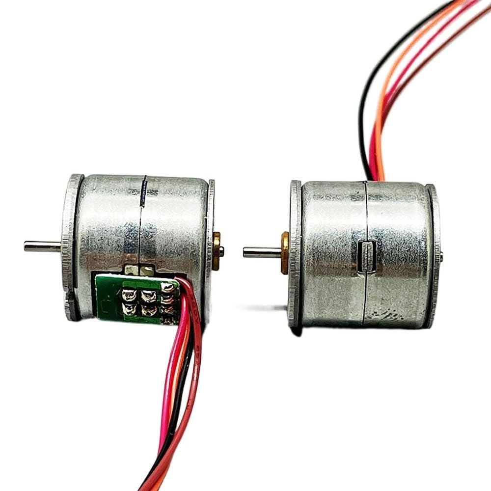 Motion Micro 20mm Diameter Round Stepper Motor 5V DC 2 Phase 4 Wire Smart Monitoring Motor 1.5x6mm Shaft Geared Slide