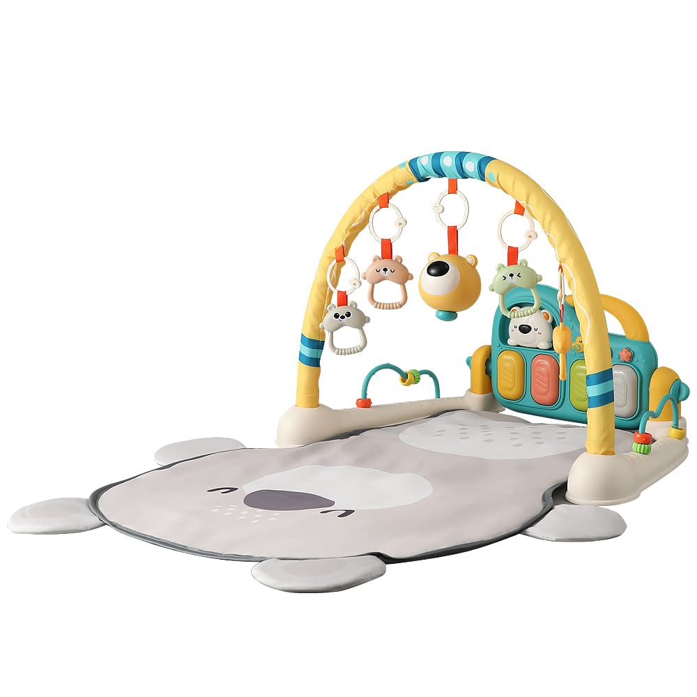 Caterbee Baby Piano Play Gym Mat with Music and Light (Bear)