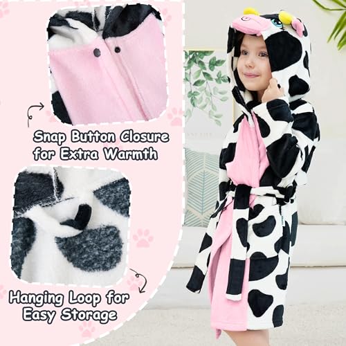 LOLANTA Kids Robe Boys Girls Hooded Fleece Sleepwear Animal Bathrobe Toddler Housecoat Christmas Gifts 2-8 Years3