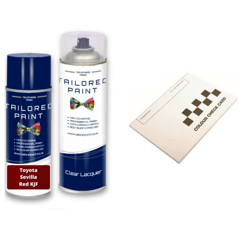 Aerosol Touch Up Paint For Toyota 2000-Present Sevilla Red KJF Quality Stone Chip Scratch Repair (Touch Up Paint + Lacquer)