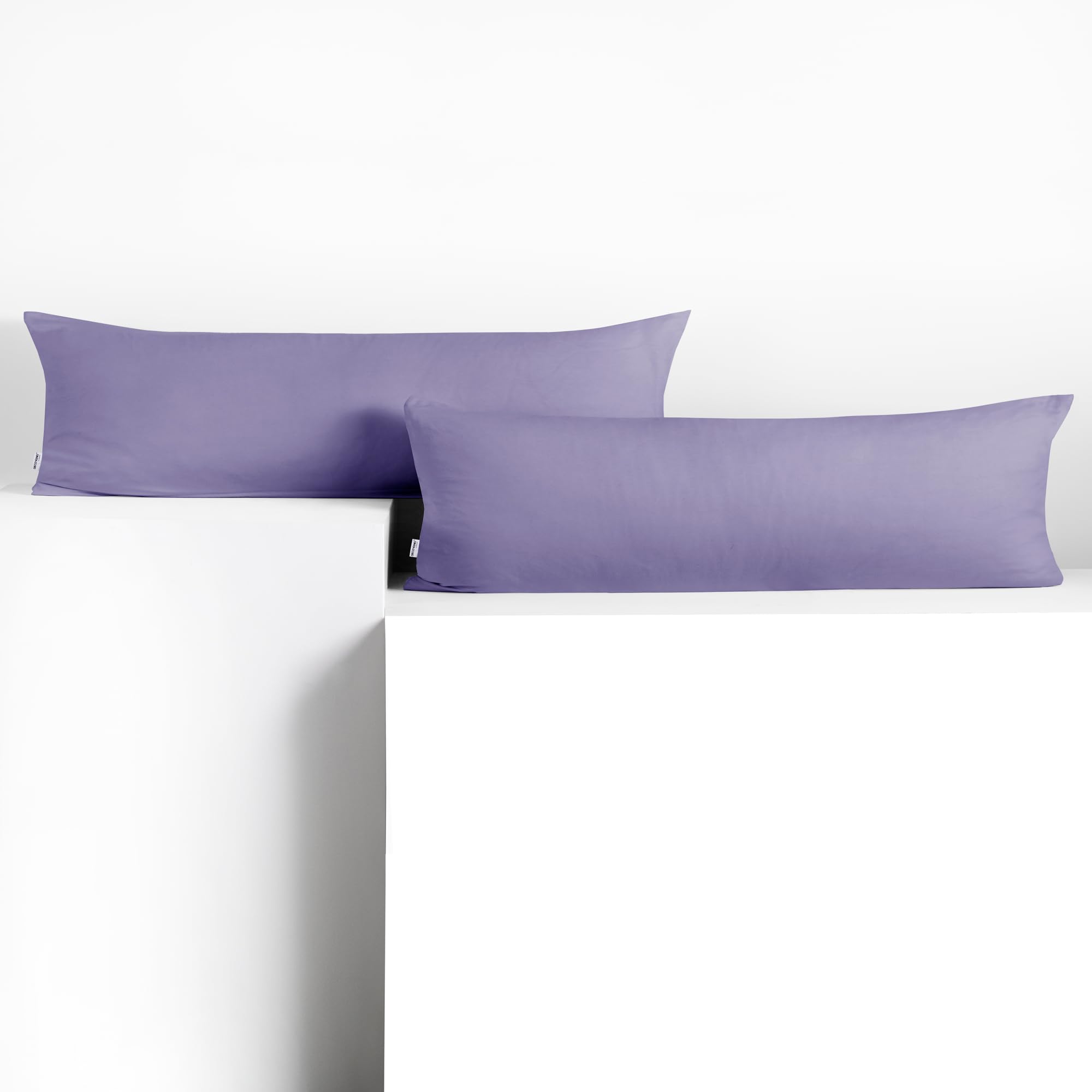 DecoKing 2 Pillowcases 40 x 145 cm Jersey 100% Combed Cotton Zip Lavender Amber