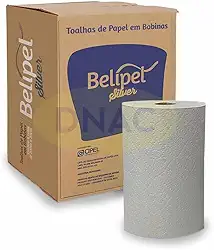 Papel Toalha Para Banheiro Bobina 6 Rolos 20cm x 200m Branco - Belipel Silver