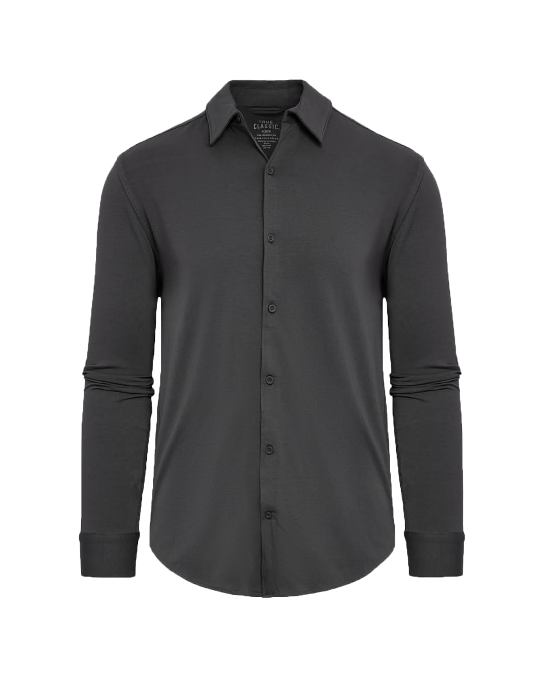 True Classic Long Sleeve Button Up Shirt for Men. Premium Fitted Mens Knit Button Up Dress Shirt for Men.