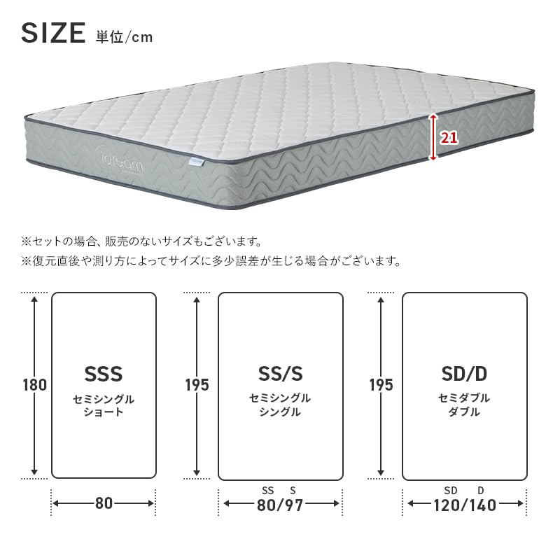 Amazon.co.jp: idream マットレス シングル コイル1104個 厚み21cm
