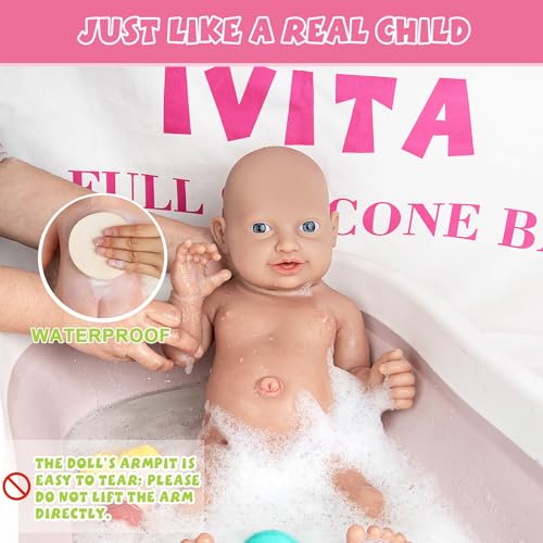 Muñeca bebé de silicona realista 14 pulgadas con accesorios miniatura 4