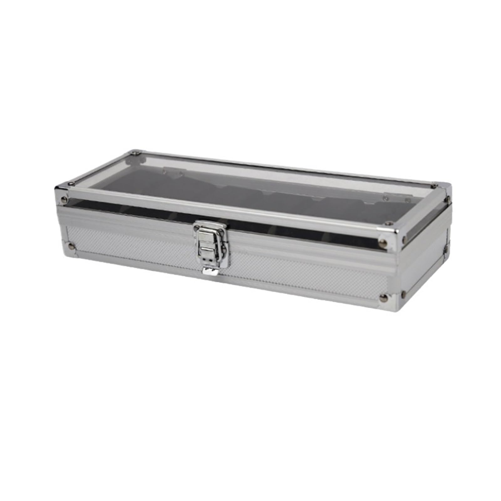 Cymmiyt One Color Watch Box Watch Box 6/12/24 Girds Aluminum Alloy Product Pattern Storage Clock Collection Display Boxes(6Aluminium)